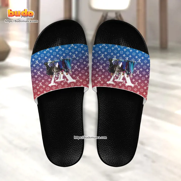 Slide sandals frozen movies character disney and louis vuitton gift unique slide sandals for man woman and kid
